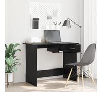 Teenpull Bureau chêne Noir en Bois d'ingénierie 100 x 50 x 76 cm avec tiroir, Bureau d'ordinateur Compact, Bureau de Bureau à Domicile, Bureau de Rangement pour Petits espaces
