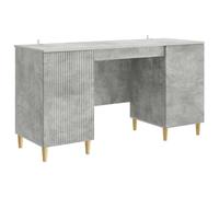 Teenpull Bureau gris béton avec porte, panneau de particules de bois, 142,5 x 50 x 75 cm, 2 étagères de rangement, poste de travail à domicile, bureau d'ordinateur, table d'étude pour écrire