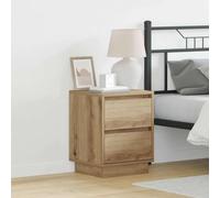 Teenpull Cabinet de Chevet 2 pcs chêne Artisanal en Bois d'ingénierie 39 x 34,5 x 50 cm avec éclairage LED intégré et Alimentation USB pour Chambre Moderne, Rangement Pratique et Design élégant