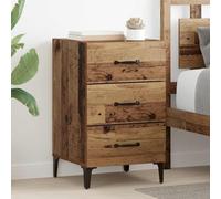 Teenpull Cabinet de Chevet Bois Ancien 40 x 40,5 x 66 cm, Table de Nuit Robuste en Bois d'ingénierie avec Pieds en Fer, Rangement spacieux pour Chambre