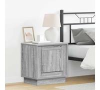 Teenpull Cabinet de Chevet Gris 2 pcs Bois d'ingénierie 44 x 34,5 x 45 cm avec éclairage LED et Prise USB pour Chambre et Salon Rangement Pratique