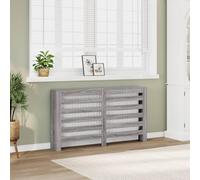 Teenpull Cache-radiateur gris Sonoma 149 x 20 x 82 cm avec étagère aspect lattes moderne pour salon, salle de bain, économe en énergie et pratique