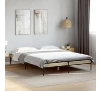Teenpull Cadre de lit en chêne Sonoma 160 x 200 cm, cadre de lit en bois robuste et métal, base de plate-forme stable pour un sommeil réparateur, meubles de chambre durables pour votre matelas