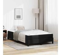 Teenpull Cadre de lit Plateforme Double Noir 120x190 cm avec Matelas, en Tissu résistant et Bois d'ingénierie, pour Un Soutien corporel Optimal et Un Repos Serein dans Votre Chambre