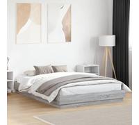 Teenpull Cadre de lit pour chambre à coucher, 160 x 200 cm, gris Sonoma, robuste, avec sommier à lattes en contreplaqué pour un sommeil réparateur, meubles de chambre à coucher durables pour adultes