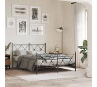 Teenpull Cadre de lit robuste en métal noir avec tête et pied de lit pour matelas de 140 x 190 cm. Cadre de lit stable en tant que meuble moderne, offre un espace de rangement pour votre chambre à