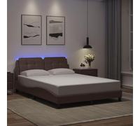 Teenpull Cadre de lit stable, 120 x 200 cm, gris, lit rembourré moderne, avec éclairage LED, tête de lit intégrée et base de plate-forme pour meubles de chambre à coucher, sans matelas