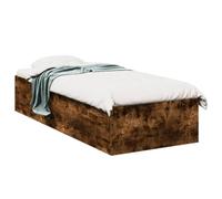 Teenpull Cadre de lit stable en chêne fumé 90 x 200 cm en bois dérivé du bois, avec sommier à lattes pour un soutien optimal du matelas, design moderne, meuble de chambre à coucher, montage facile