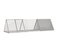 Teenpull Cage à lapin en acier galvanisé gris 302,5 x 80,5 x 71 cm avec extension, enclos d'extérieur résistant aux intempéries, cage stable et aérée pour cochons d'Inde pour l'intérieur et