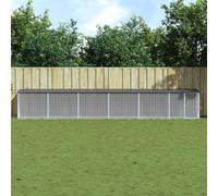 Teenpull Cage à poules avec toit en acier galvanisé anthracite 603 x 98 x 90 cm avec porte verrouillable 5 cages d'extension avec enclos résistant aux intempéries pour jardin et extérieur