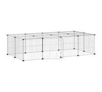 Teenpull Cage Animaux de Compagnie en Acier Noir 20 Panneaux 35x35 cm avec Porte, enclos modulable Pliable pour Lapin, cobaye, Hamster, Furet, Chinchilla, Rat, Souris, intérieur et extérieur