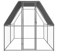 Teenpull Cage d'extérieur en acier galvanisé - 2 x 4 x 2 m - Avec toit en polyéthylène résistant aux intempéries - Porte avec serrure - Idéale comme clapier pour petits animaux, lapins, cochons d'Inde