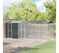 Teenpull Cage pour Oiseaux en Acier galvanisé Anthracite 645 x 310 x 247 cm avec perchoir, nid, mangeoire et Abreuvoir, volière extérieure Robuste pour Perroquet, canari, Perruche, calopsitte