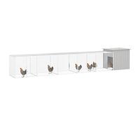 Teenpull Cage pour Poules en Acier galvanisé Gris 600x91x100 cm avec 4 Cages d'extension, enclos sécurisé et ventilé pour poulailler extérieur, idéal Jardin, Espace Confortable pour Petits Animaux