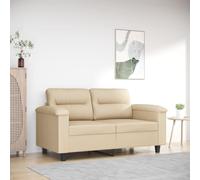 Teenpull Canapé 2 places, couleur crème, 150 cm, en microfibre, structure métallique robuste, sensation d'assise confortable, idéal pour le salon, durable et facile d'entretien