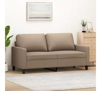 Teenpull Canapé 2 places marron cappuccino 140 cm, cuir synthétique, structure en métal robuste, canapé rembourré confortable pour le salon, durable et élégant