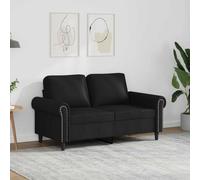 Teenpull Canapé à 2 Places en Similicuir Noir 120 cm avec Cadre métal Robuste pour Salon Confortable et Design Moderne, idéal pour détente et Conversation