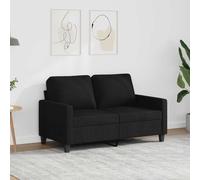 Teenpull Canapé à 2 Places Noir en Tissu 120 cm avec Cadre métal Robuste pour Salon Confortable et élégant idéal pour détente et Conversation