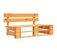 Teenpull Canapé Central Palette de Jardin Marron Miel en Bois pin imprégné 110x65x55 cm avec Coussins Bleu Royal, Meuble extérieur Durable pour terrasse, Salon et détente Confortable