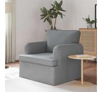 Teenpull Canapé en tissu gris clair 84 x 80 x 85 cm, structure en métal, siège ergonomique pour salon et chambre à coucher, canapé modulaire rembourré avec accoudoirs en bois et