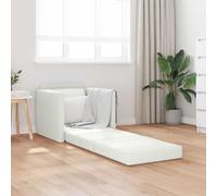 Teenpull Canapé-Lit 60cm Blanc Simili Cuir, Meuble de Salon Convertible, Cadre Métal et Contreplaqué Durable, Design Minimaliste, Confortable pour Se Détendre et Accueillir Invités