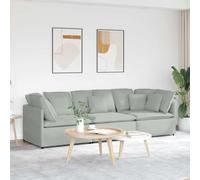 Teenpull Canapé modulaire en velours gris clair 3 pièces 300 x 100 x 64 cm avec coussin Cadre en métal Canapé de salon confortable pour sièges flexibles