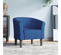 Teenpull Chaise Cabriolet Bleu en Tissu Polyester avec Cadre Bois de pin 70x56x68 cm Fauteuil d'appoint Confortable pour Salon Chambre Bureau Lecture détente
