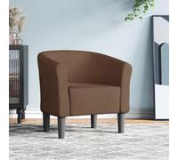 Teenpull Chaise Cabriolet Marron Tissu Confortable avec Cadre en Bois de pin et Mousse rembourrée, Fauteuil d'appoint pour Salon, Chambre, Bureau, Chaise de Lecture et Coin détente