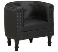 Teenpull Chaise Cabriolet Noir en Cuir véritable de chèvre, Fauteuil Lounge Confortable avec Pieds en Bois de manguier Massif pour Salon, Chambre, Coin Lecture, Design élégant et Robuste