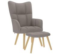 Teenpull Chaise de Relaxation Taupe en Tissu Polyester avec Repose-Pieds, Fauteuil d’appoint Confortable pour Salon, Chambre ou Coin Lecture, Structure Bois et métal Robuste, siège rembourré Durable