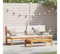 Teenpull Chaise longue avec coussin - Marron - 200 x 57 x 75 cm - Bois massif d'acacia - Dossier réglable - Longue durée de vie - Pour jardin, terrasse, piscine - Charge maximale : 110 kg