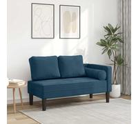 Teenpull Chaise Longue Bleue en Velours Doux, Rembourrée de Mousse Haute Résilience, 116,5 cm, avec Coussin Lombaire, Idéale pour Salon, Chambre à Coucher ou Coin Lecture