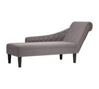 Teenpull Chaise longue en tissu taupe, coussin, accoudoir droit, canapé confortable pour salon, chambre à coucher, coin lecture, meuble de salon d'intérieur