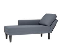 Teenpull Chaise longue en velours gris foncé, accoudoir droit, avec coussin doux, chaise longue confortable pour salon, chambre à coucher, coin lecture