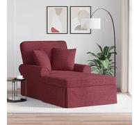 Teenpull Chaise Longue Moderne Bordeaux avec Jupe, Tissu Respirant, Coussin Amovible, 2 Oreillers, 91x157x91 cm, Confortable pour Salon et Chambre
