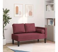 Teenpull Chaise Longue Rouge Bordeaux en Tissu Doux, Rembourrée en Mousse Haute Résilience, 116,5 cm, pour Salon, Chambre, Coin Lecture, Design Élégant et Confortable