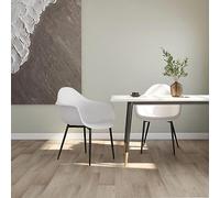 Teenpull Chaises à Manger Lot de 2 Blanc PP avec Pieds métal, chaises de Cuisine et Salle à Manger Modernes, Ensemble de chaises pour Table à dîner, Confort Ergonomique et Design Minimaliste