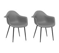 Teenpull Chaises à Manger Lot de 2 Gris en polypropylène avec Pieds métal, Chaise Cuisine et Salle à Manger, Design Moderne Ergonomique, Facile à Nettoyer, Confort Optimal
