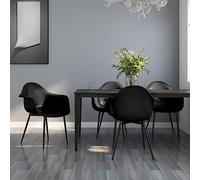 Teenpull Chaises à Manger Noir Lot de 4 en polypropylène avec Pieds métal, Chaise Cuisine et Salle à Manger Confortable, Design Moderne Ergonomique pour Table à dîner