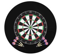Teenpull Cible de fléchettes professionnelle en sisal avec 6 fléchettes à pointe en acier, baril et ailette de 45 cm de diamètre, avec surround en EVA pour l'entraînement, le tournoi et le jeu de
