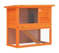 Teenpull Clapier d'extérieur en Bois pour Petits Animaux 90x45x80 cm, enclos sécurisé avec Porte et Toit, idéal Lapin, cobaye, Rongeur, Jardin, Confort et Espace de Vie