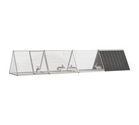 Teenpull Clapier en Acier galvanisé Anthracite 403,5x80,5x71 cm avec 2 Cages d'extension, enclos modulable pour Lapin, cobaye, Furet, Rongeur intérieur et extérieur, Espace sécurisé et Confortable