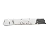 Teenpull Clapier en Acier galvanisé Anthracite 504,5x80,5x71 cm avec enclos modulable et Espace sécurisé pour Lapin, cobaye, Rongeur intérieur et extérieur