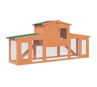 Teenpull Clapier Large en Bois avec Toit pour Petits Animaux, abri spacieux et sécurisé avec Plateau Coulissant, échelles antidérapantes, idéal Lapin, cobaye