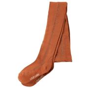 Teenpull Collants pour enfant Cognac avec bandes lurex pailletées, taille élastique, talons et orteils renforcés, 75 % coton, respirant, taille 140 pour le quotidien, l'école et la maternelle