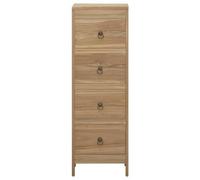 Teenpull Commode en teck massif 30 x 30 x 90 cm avec 4 tiroirs - Buffet vintage pour chambre à coucher, salon et couloir - Espace de rangement compact et rangement de style maison de campagne