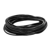 Teenpull Corde en Cuir Noir Ø2,5 mm x 50 m, matériau Durable, résistante à l'eau pour Loisirs créatifs, Couture, Maroquinerie, Reliure, Patch et customisation