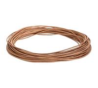 Teenpull Cordon en cuir marron Ø 1,5 mm x 50 m, cordon en cuir de qualité supérieure pour travaux manuels, imperméable et doux, polyvalent pour bijoux, sacs, réparation et décoration