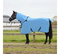 Teenpull Couverture pour cheval Full Aqua en polyester 115 cm avec doublure respirante et fermeture de poitrine réglable, imperméable et légère pour écurie, pâturage, transport, équitation