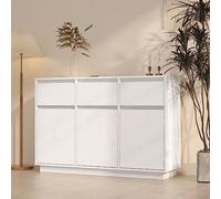 Teenpull Credenzas - Buffet blanc - 110 x 34 x 75 cm - En pin massif - Avec 3 tiroirs - Pour salon, salle à manger
